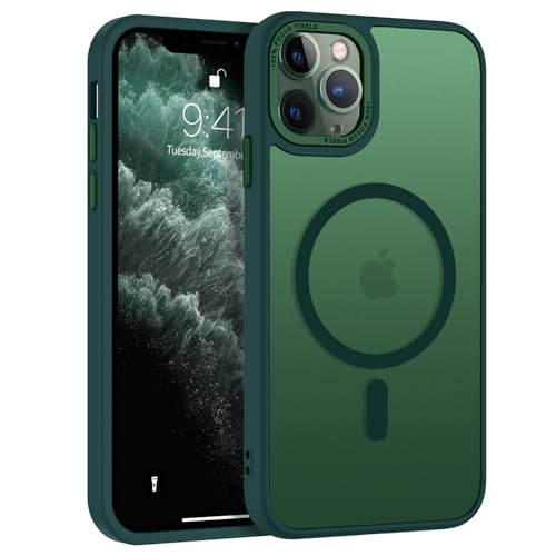 BENTOBEN for iPhone 11 Pro Case 2019 [Compatible with Magsafe] Translucent Matte Magnetic Phone Case iPhone 11 Pro 5.8' Slim Thin Shockproof Bumper Women Men Protective Cases Cover, Forest Green