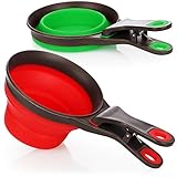 MUY PRÁCTICO: ¡La cuchara dosificadora de silicona de fácil cuidado tiene un clip de sujeción con el que se puede cerrar la bolsa de comida!