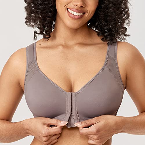 Image of DELIMIRA Women's Front Closure Posture Wireless Back Support Full Coverage Bra