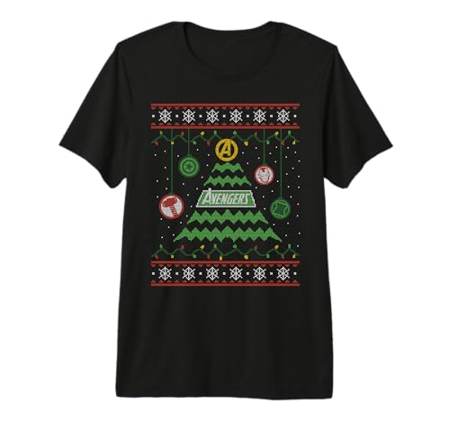 T-shirt Avengers Noël moche arbre rétro le cadeau idéal pour geek