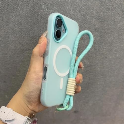 Coque silicone cordon iPhone 12 transparente bleue souple antichoc