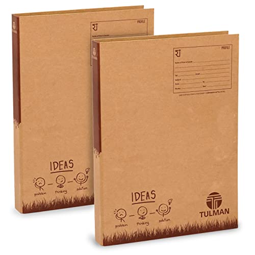 Image of TULMAN D Ring Binder File for A4 & Legal Size Documents & Certificate Holder - 38x3x26 CM -Khakhi Pack of 2