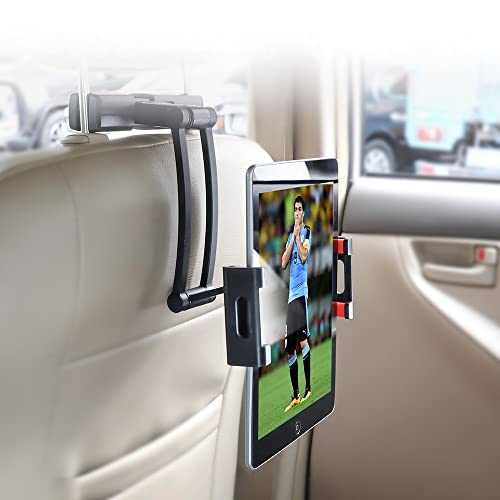 BYGD Support Tablette Voiture, Porte Tablette Téléphone Voiture avec Rotation à 360° Support d'appui-tête Universel pour Tablette pour Tous Les iPad, tablettes et Smartphones de 5'-13'