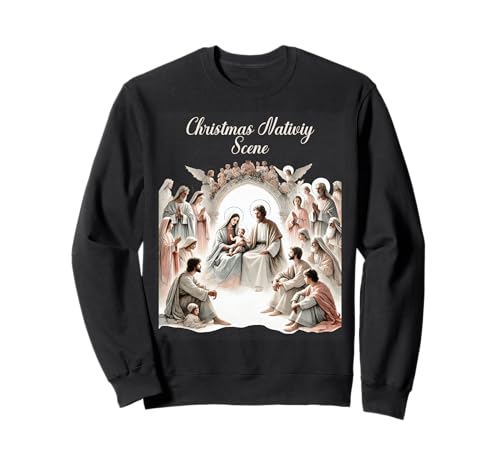 Colorido Belén de Navidad Nacimiento de Cristo Sudadera