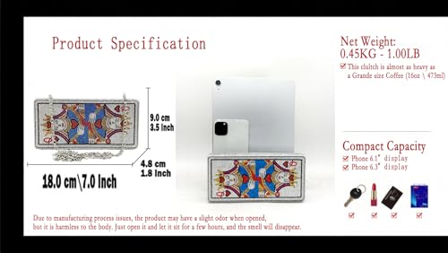 Ace of Hearts Red Diamond Clutch, Elegant Fits 6.1in Phone, Mini by Boutique De FGG - Used condition - Image 3