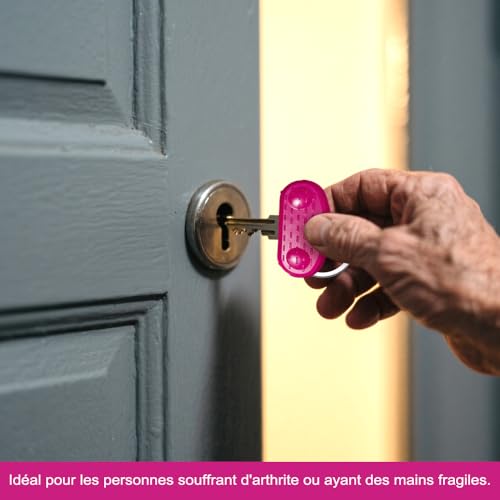 2er-Set Schlüsselverlängerung– Rote und Blaue Schlüsselkappen,Gchlüsseldrehhilfe，Geeignet für ältere Menschen und Parkinson-Patienten
