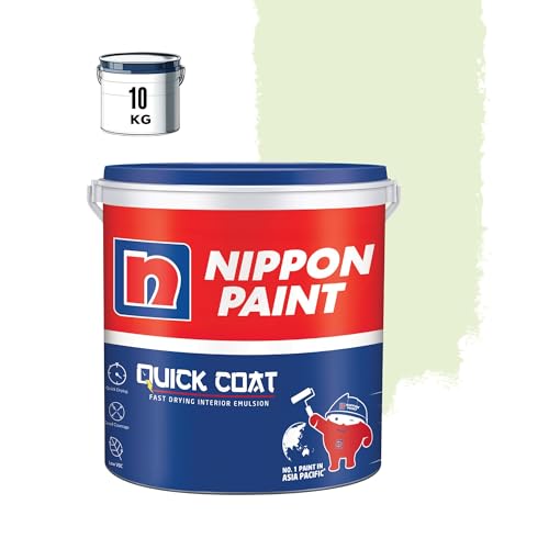 Image of Nippon Paint Quick Coat Interior Emulsion Paint - 10 KG (GREEN PASS)-Quick Drying, Good Coverage, Low VOC-Paint for Wall, Living Room