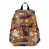 RPLIFE Mochila pequeña de calabazas de Halloween para niños y niñas, mochila escolar de viaje