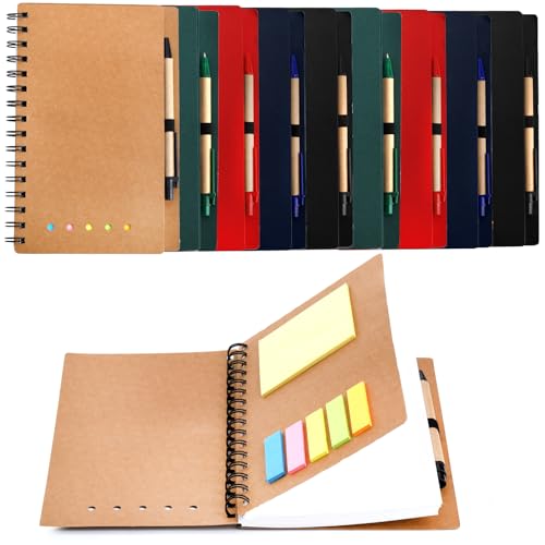 Carnet A5 à spirale avec stylo et notes par SOUJOY Lot de 10
