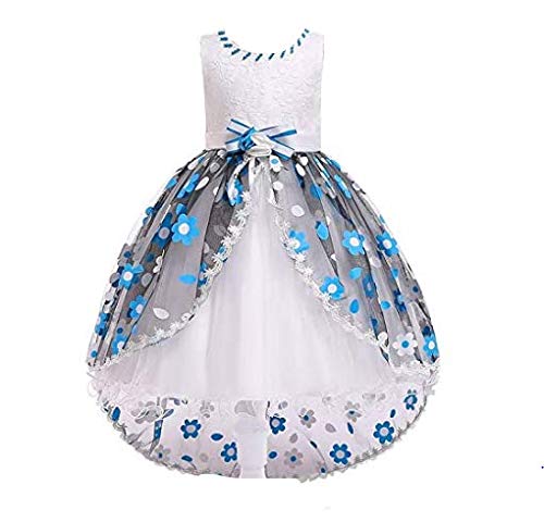 Googo GaagaGirls White Flower Waistline Party Dress for girls/Birthday Dress for Girls/Girls dresses