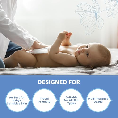 Image of Baby Wet Wipes with Lid 960 Count- 100% Biodegradable Plant Fabric, Fragrance-Free, Aloe Vera & Vitamin E, Hypoallergenic, Extra Soft & Safe Baby Wipe (12 * 80)