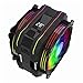 WanuigH Chłodnica procesora RGB 120 mm PWM chłodzenie 6 rur ciepła górna pokrywa oświetlenie wyświetlacz temperatury Rgb chłodzenie procesora łatwy w instalacji (kolor: Czarny, rozmiar: jeden rozmiar)