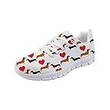Coloranimal Cute Animal Dachshund Dog Design rutschfeste Tennisschuhe für Frauen Mädchen Bequeme atmungsaktive Schnürmode Sneakers Casual DailyShoes EU Größe 41