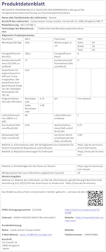 Hoover H-DRY 500 Kondenstrockner 10 kg