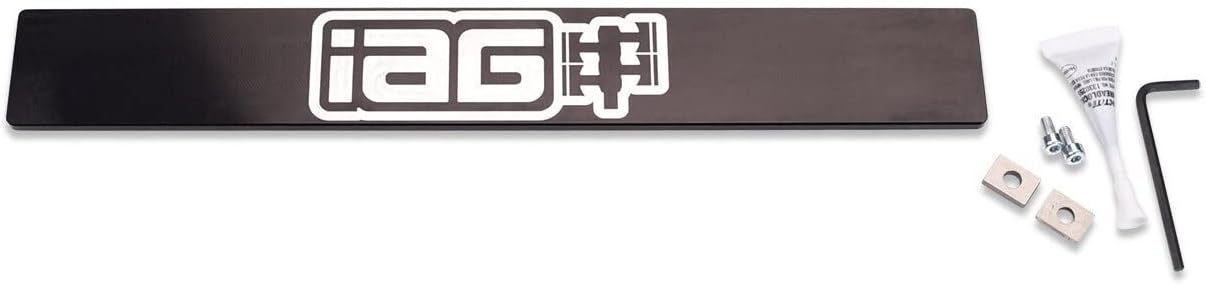 IAG Performance Front License Plate Stealth Mount Tag Delete for Subaru WRX & STI 2008-2014 (Black Finish)