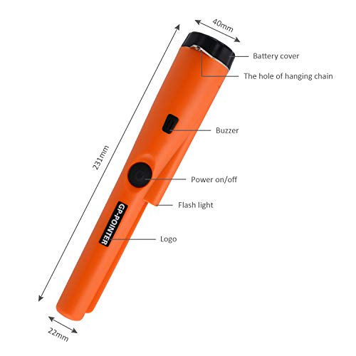 MorNon Pin Pointer Metal Detector IP66 Water Resistant Design 360° All Aspect Detection