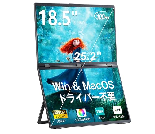 18.5インチ折りたたみデュアルモニター本体 18.5インチ折りたたみデュアルモニター本体