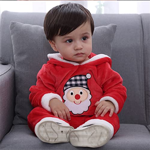 Voyoao Infant Clothes Boy Xmas Infant Newborn Baby Boys Girls Christmas Cosplay Cartoon Patchwork Romper (A, 6-9 Months) #TOP1