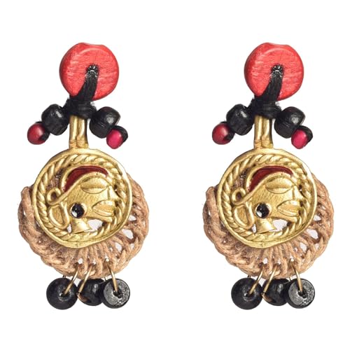 Image of Handcrafted Tribal & Dhokra Art Earrings Collection for Women - Royal Boho Statement Designs in Brass, Wooden, Beaded & Geometric Styles