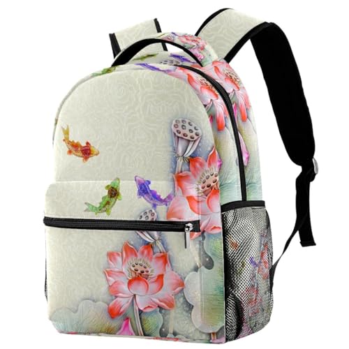 Sac de voyage décontracté motif lotus Witt Fish pour les sorties de weekend des ados