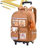Mochila con ruedas – Bolsa de transporte ligera de 41 x 30 x 16 cm, mochila con ruedas 2 en 1 | Asa retráctil, múltiples compartimentos, funda para laptop, ideal para viajes, escuela y trabajo, Dos