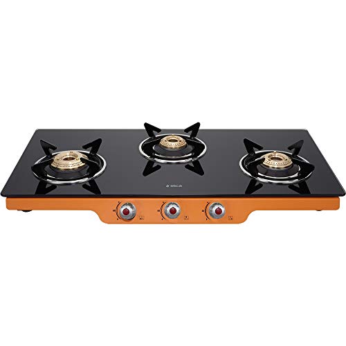 Elica Glass 3 Burner Auto Ignition Gas Stove (Patio ICT 773 BLK AI