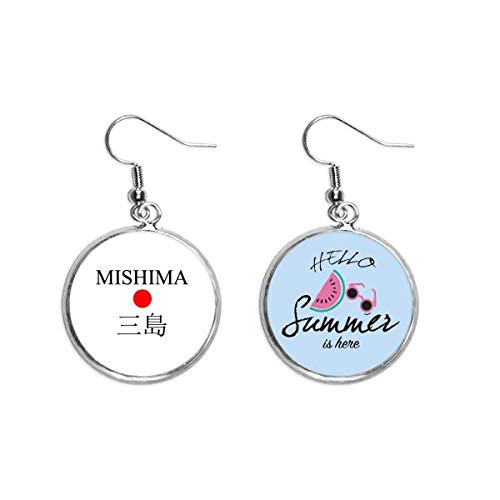 Pendientes de sandía Mishima Japaness el regalo divertido con sol rojo de ciudad