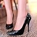 Renessmi Fashion Stiletto Heel Pointed Toe Patent Women Work Shoes Slip On High Heel Wedding Candy Color Pumps Footwear Black Size 3 US-34 CN