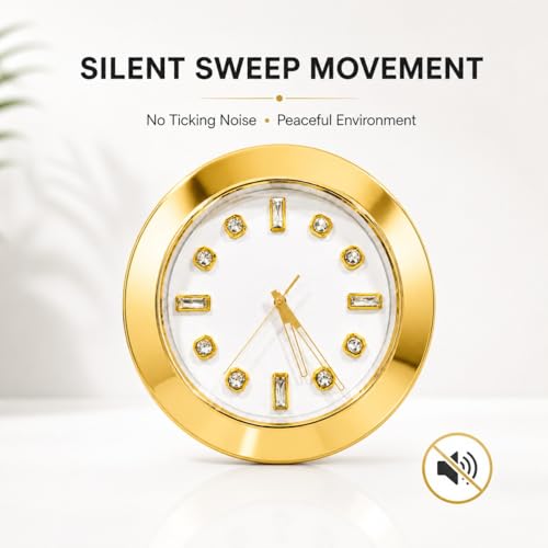 Image of ARMONIA Aurelia Wall Clock | 34 cm Medium Luxury Wall Clock |Silent Non-Ticking | Modern Decorative Clock for Living Room,Bedroom,Dining Room & Office (Gold Glossy Finish,Metal)