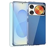 TIANDIMY Hülle + 2 Pack Bildschirmschutzfolie für ZTE Nubia Music 2,Weich Stoßfeste Handyhülle,Transparent Silikon Hülle,TPU Stoßfest Cover Schutzhülle,Bumper mit Verstärkten Ecken -M2