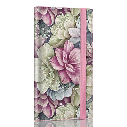 CASMONAL Checkbook Covers for Personal Checkbook, Stylish Pattern PU Leather with Elastic Band - Check Book Covers for Women & Men