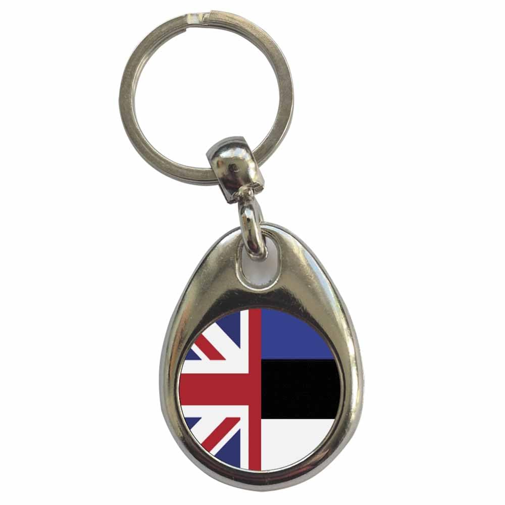 Ozorath Unisex Multicolour Estonia United Kingdom Split Flag Keyring