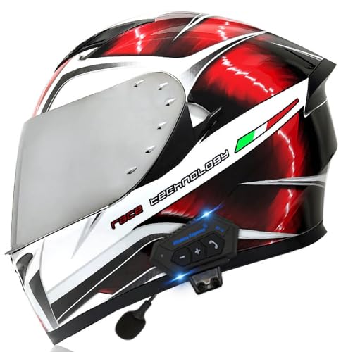 Casque de moto modulaire Bluetooth intégral double visière microphone unisexe H 3XL 65cm