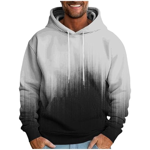 Mens Fashion Fleece Sweatshirts Tie Dye Long Sleeve Casual Hoodie Comfy Loose Fit Hooded Pullover with Pocket