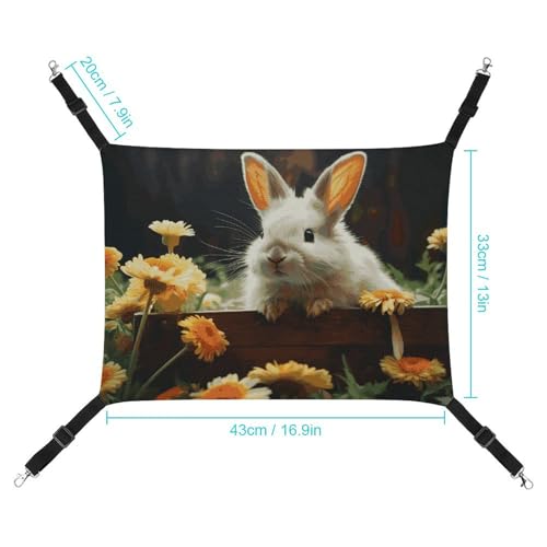 Hamac pour chat réglable - Lit doux suspendu lapin et petits animaux - 3