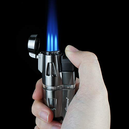 Torch Lighters Butane Refillable Cigar Lighter 3 Jet Flame Strong Flame Windproof with Punch（No Fuel Include) - Thumbnail 7