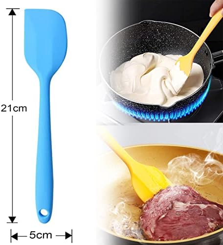 5 Pieces Multicolor Heat Resistant Silicone Spatula - 500°F Heat Resistant Seamless Rubber Spatulas Butter Spatula, Kitchen Spatulas Silicone Spatula Set for Cooking, Baking and Mixing