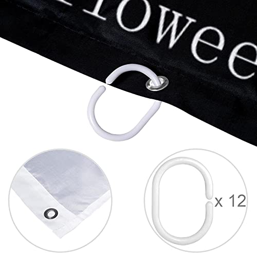 Rideau de douche Halloween sans odeur avec 12 crochets de fixation inclus
