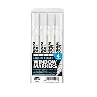 4PC LIQUID CHALK WINDOW MARKERS - PENS GLASS CHALK BOARDS MENU DISPLAY SIGN WIPE