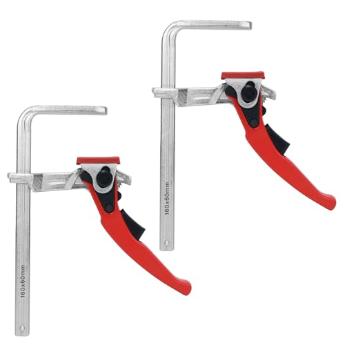 Deux PièCes Serre Joint Menuisier, Tout En Acier Serre Joint Rapide, Avec PoignéE à Levier, Pour Le Meulage, à Une Main Pour Table Multifonctions,...