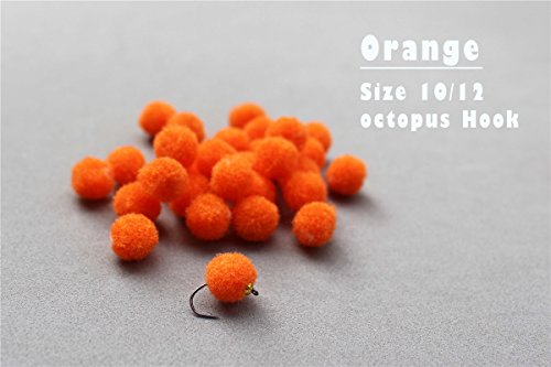 (Orange) - 100 Pcs/Lot 3 Colours Glo Bug Fly Fishing Trout Fly Egg Bug Fly Tying Materials