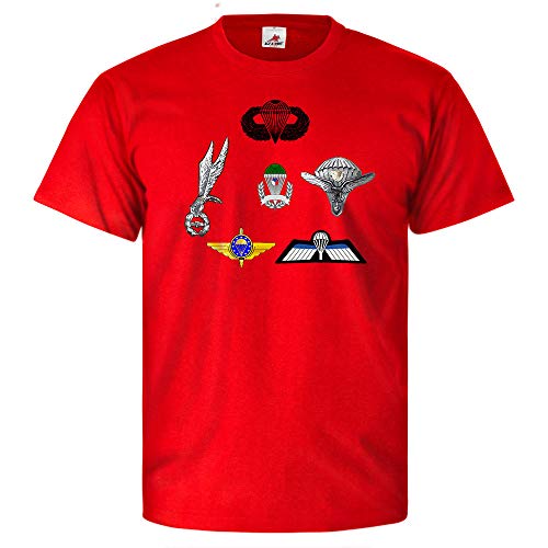 T-shirt avec insigne de parachute rouge idéal pour vos sorties outdoor