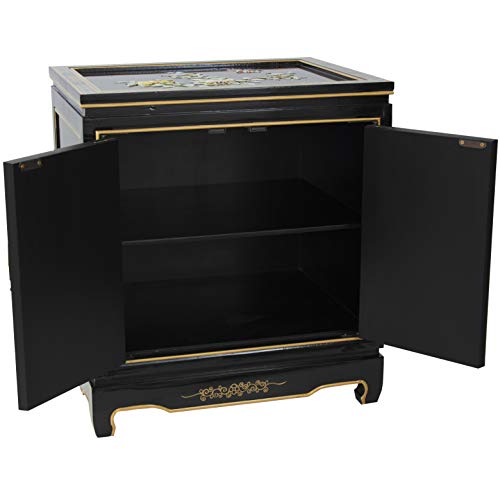 Oriental Furniture Birds And Flowers End Table #TOP1