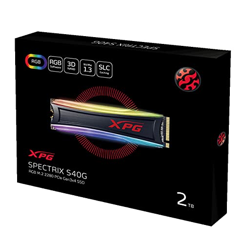 Xpg S40G 2Tb Rgb 3D Nand Pcie Gen3X4 Nvme 1.3 M.2 2280 Internal Ssd (As40G-2Tt-C) #TOP4