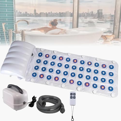 Elektrische Sprudelmatte, Whirlpool Badematte mit 93 Massagedüsen und...