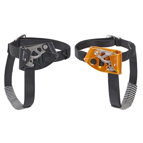 RESQT Foot Ascender Outdoor Rock Climbing Tree Arborist Mountaineering Rappelling Equipment Climbing Device for 8-13mm RopeLeft Black+Right Orange
