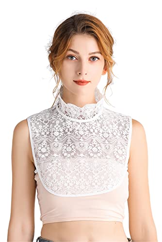 SUZALA Abnehmbarer Falscher Kragen, Spitze Hälfte Shirt Bluse Gefälschter Kragen Halbe Hemden Kragen Top für Frauen Mädchen SUZALA Abnehmbarer Falscher Kragen, Spitze Hälfte Shirt Bluse Gefälschter Kragen Halbe Hemden Kragen Top für Frauen Mädchen