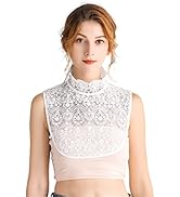 Holibanna Fake Collar Bluse - Abnehmbarer Stehkragen Mit Blauen Streifen