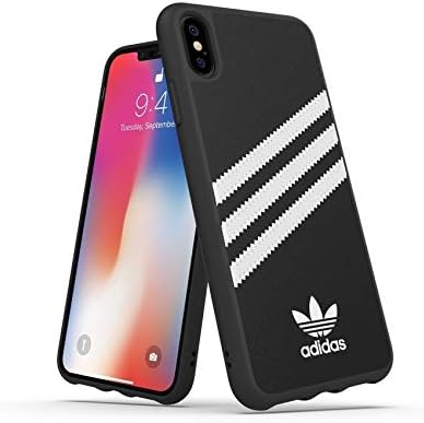adidas iPhone XS Max Black/White Originals Molded Phone Case, iPhone adidas Case, Drop-Resistant adidas Phone Case