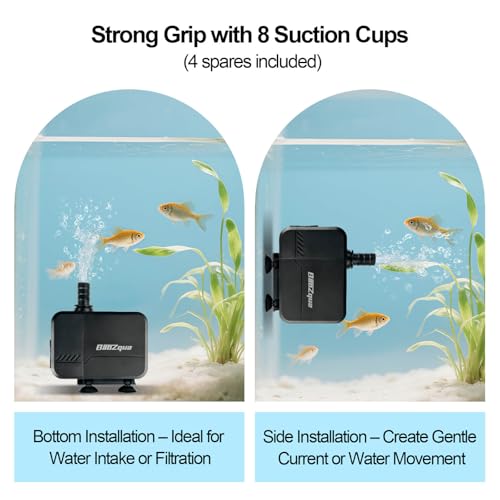 Image of 320GPH (1200L /H, 15W) Submersible Water Pump, Quiet & Energy-Efficient Fountain Pump, for Aquarium, Fish Tank, Pond, Fountain, Waterfall, Hydroponics, with 3 Nozzles and 6.6ft Power Cord